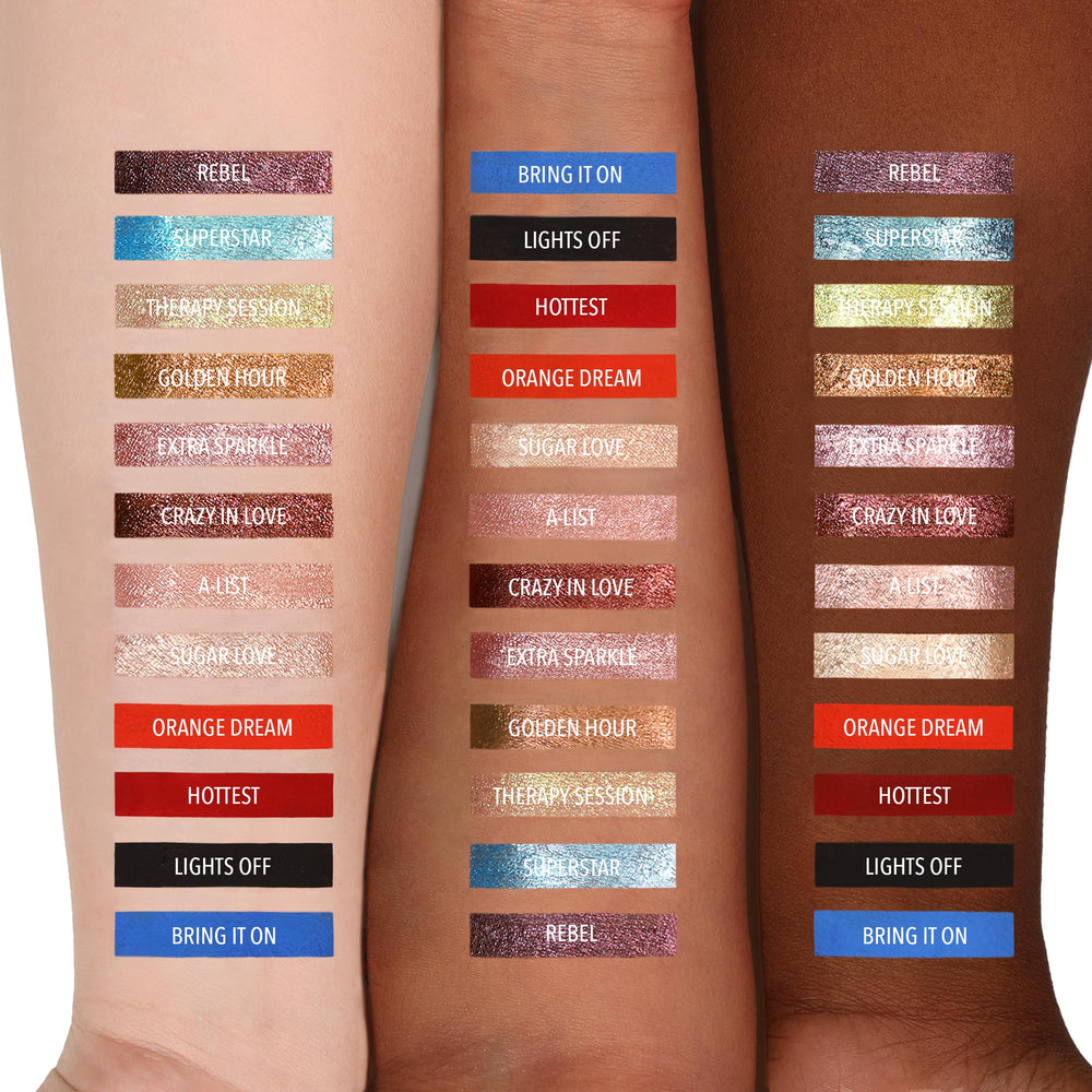 Moira Superhyped Liquid Pigment Sugar Love applied on the lid for vibrant eye color.