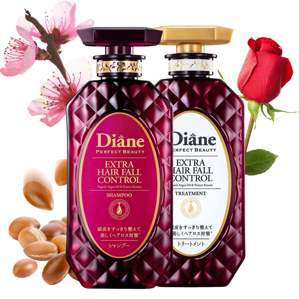Moist Diane anti hair loss shampoo bottle highlighting clinically proven formula for fuller hair