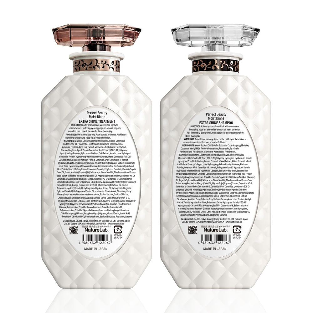 Moist Diane hair shine and softness visualization demonstrates frizz control.