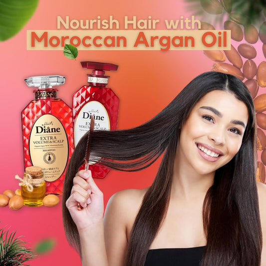 Moist Diane keratin-boost bottle close-up for stronger roots and smoother strands