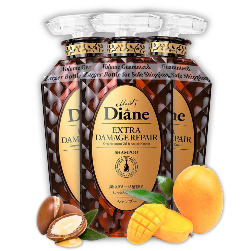 Moist Diane sulfate-free shampoo bottle front view for damaged and color-treated hair