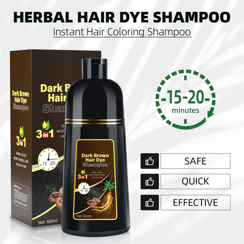 MOISTAR Dark Brown Dye Shampoo foam-on-hair demonstrates quick coloring