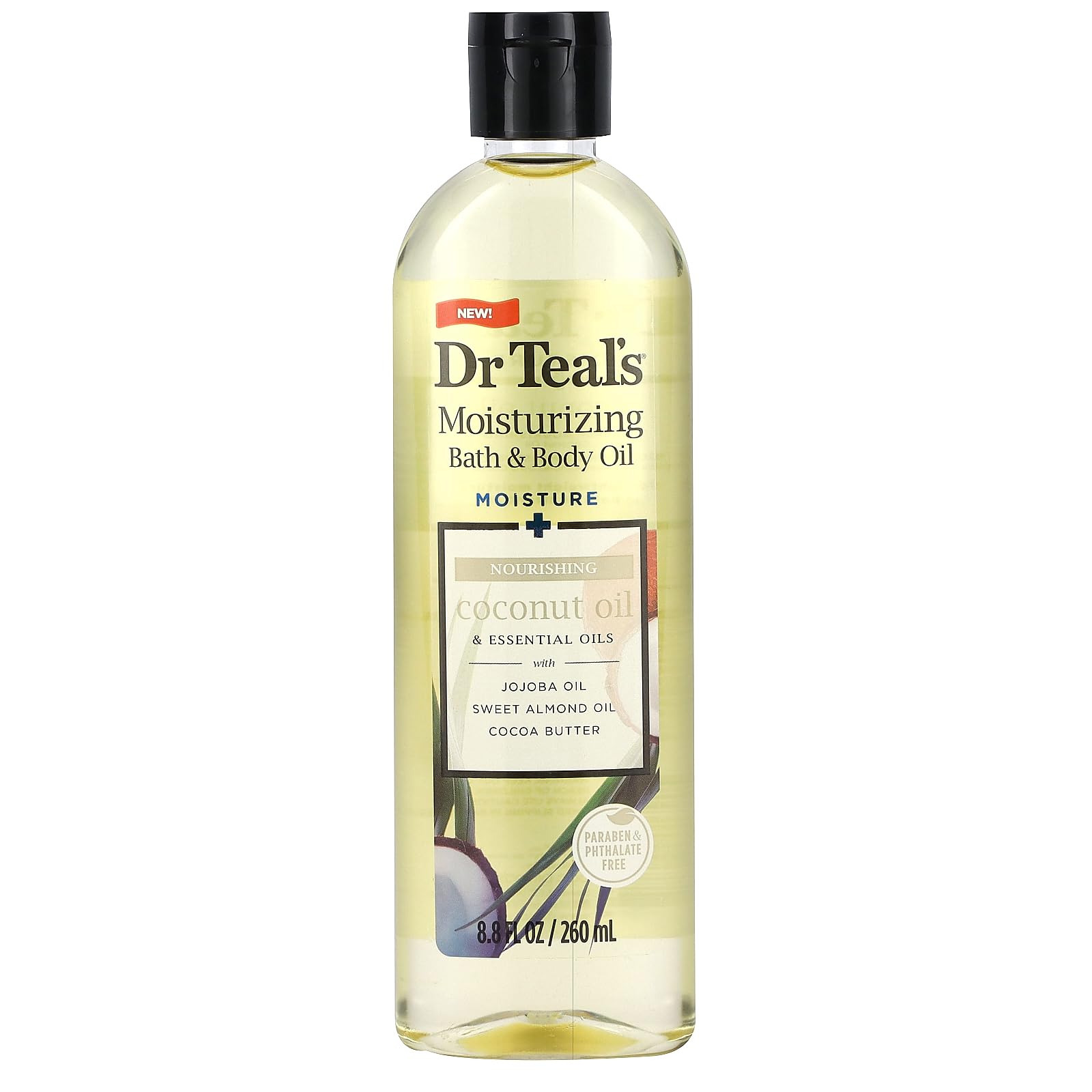 Moisturizing Nourishing Bath & Body Oil bottle for post-shower hydration.