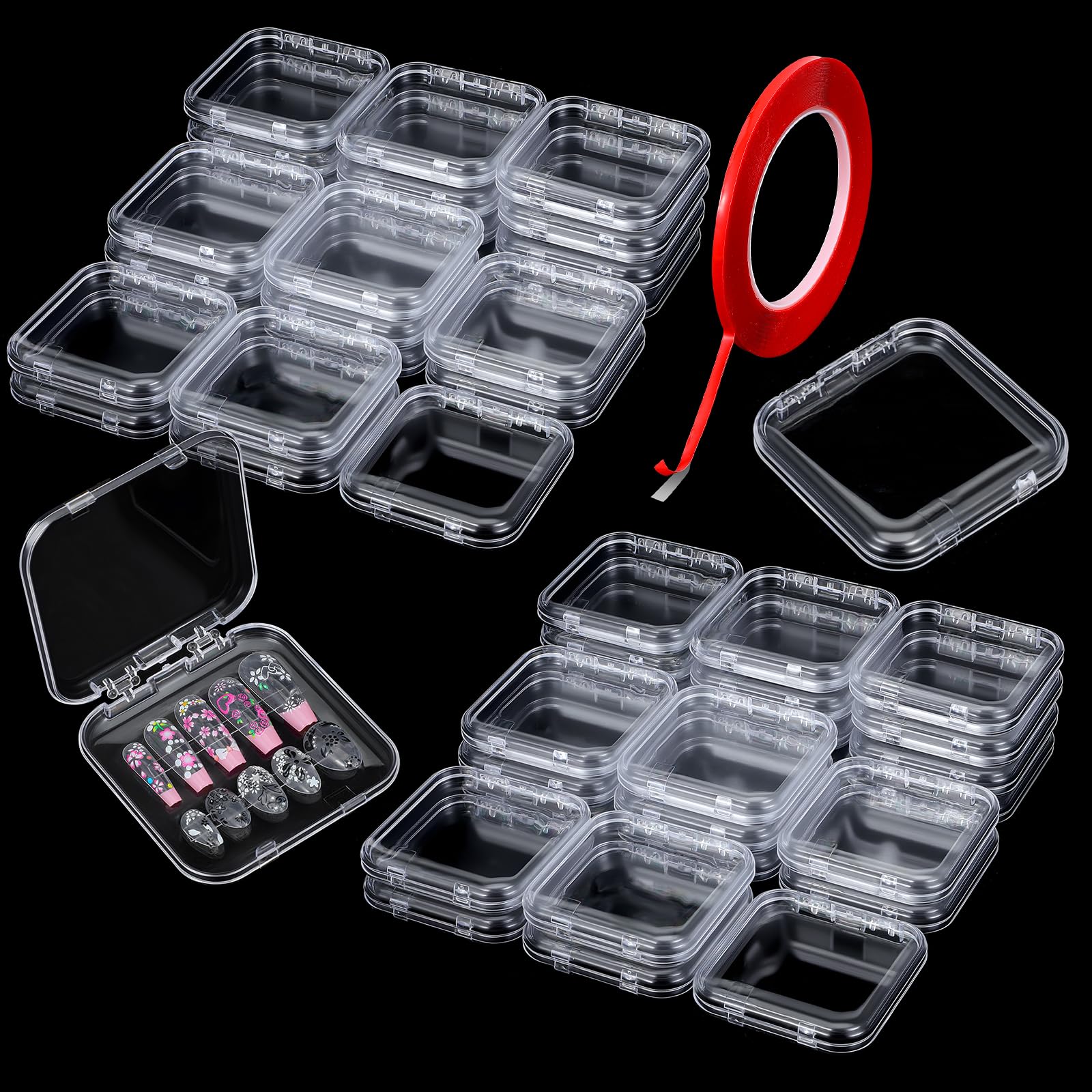 Molain clear nail case with 40 pieces for easy salon organization