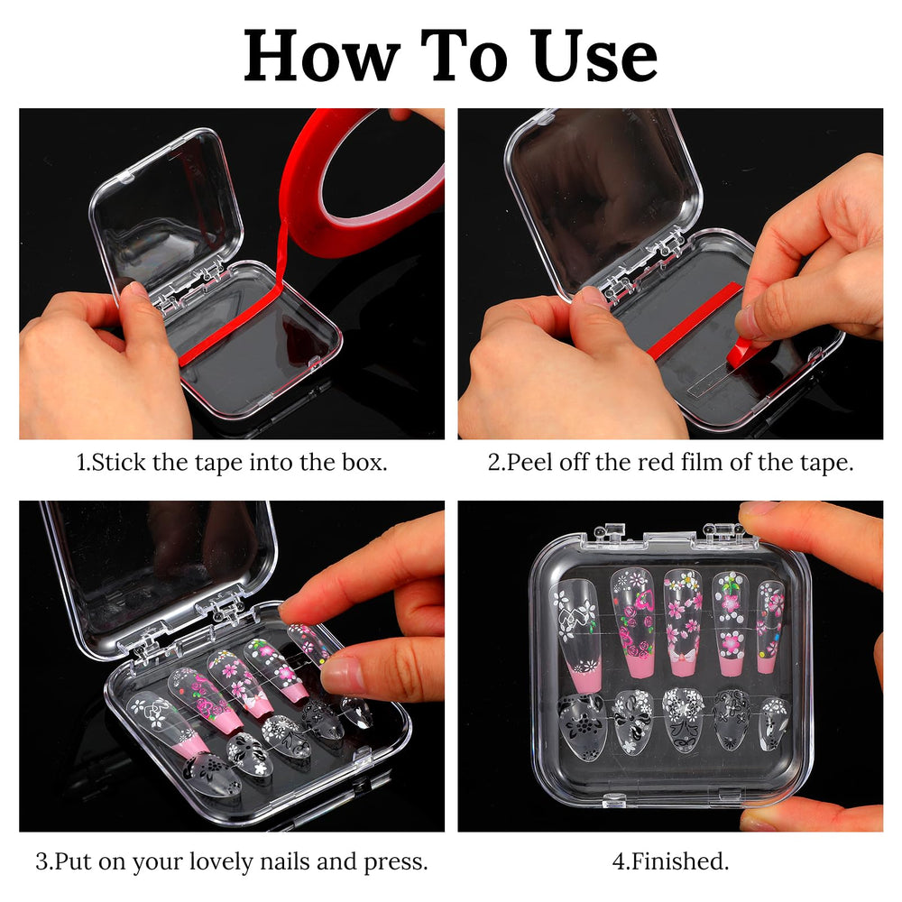 Molain compact nail storage box fits standard press-ons