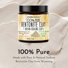 Molivera Organics bentonite clay face mask in action for deep cleansing pores.