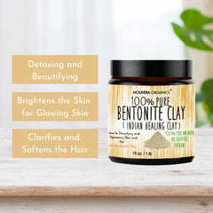 Powdered bentonite clay in a bowl ready for skincare routine.