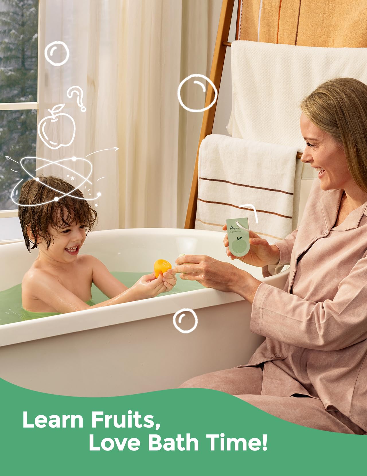Momcozy fruit bath bombs grape shape for gentle cleansing and mood brightening.
