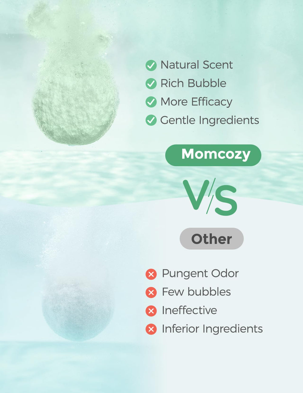 Momcozy fruit bath bombs orange shape for uplifting scent and fun bath.