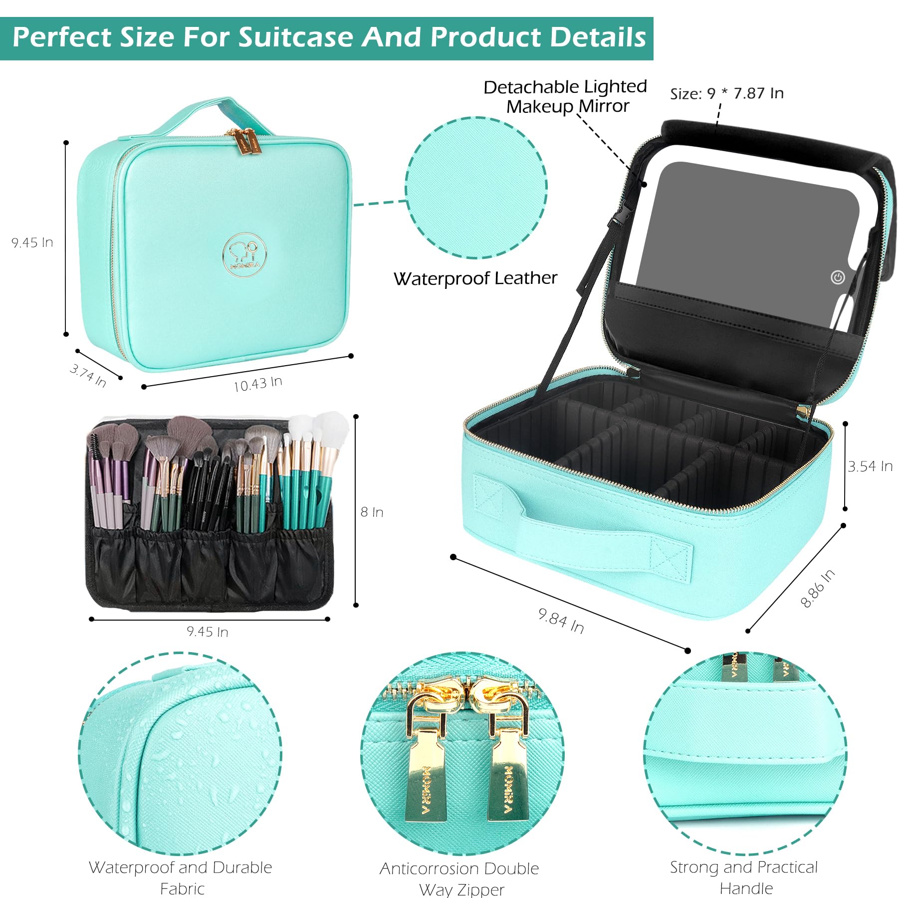 MOMIRA waterproof case protects cosmetics during travel and hotel stays.