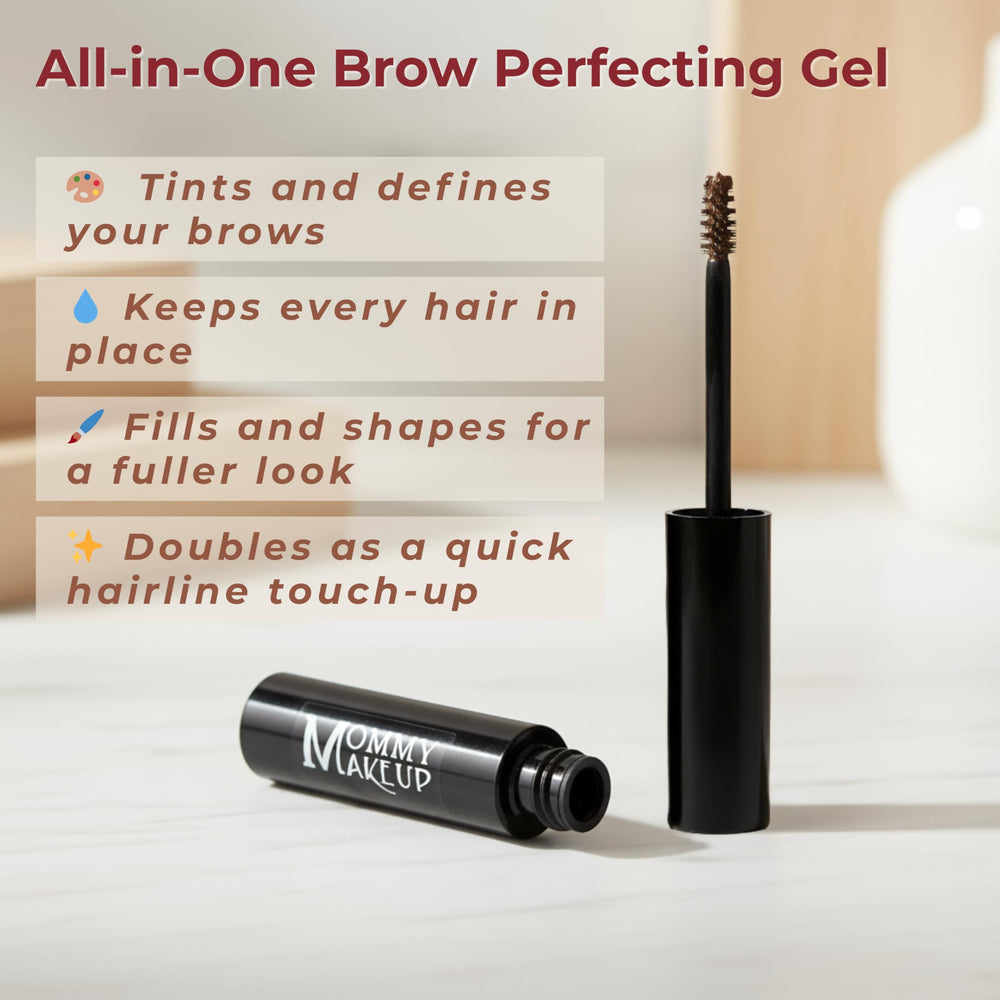 Mommy Makeup Brow Tint is talc-free and allergy-tested for sensitive skin.