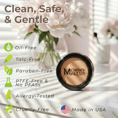 Mommy Makeup Face Cover-Up Blemishes Redness blends into skin for a balanced look.