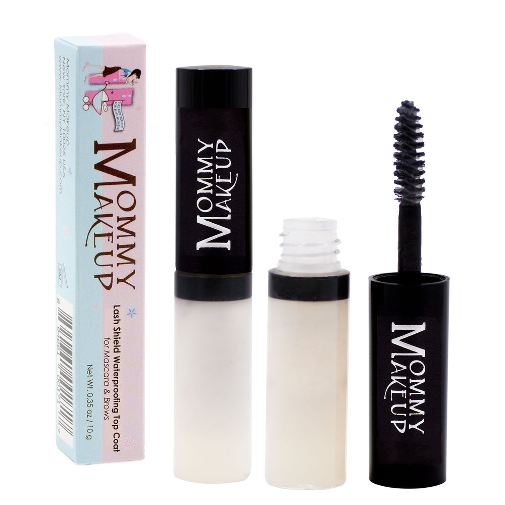 Mommy Makeup Lash Shield top coat over mascara for waterproof, smudge-proof lashes