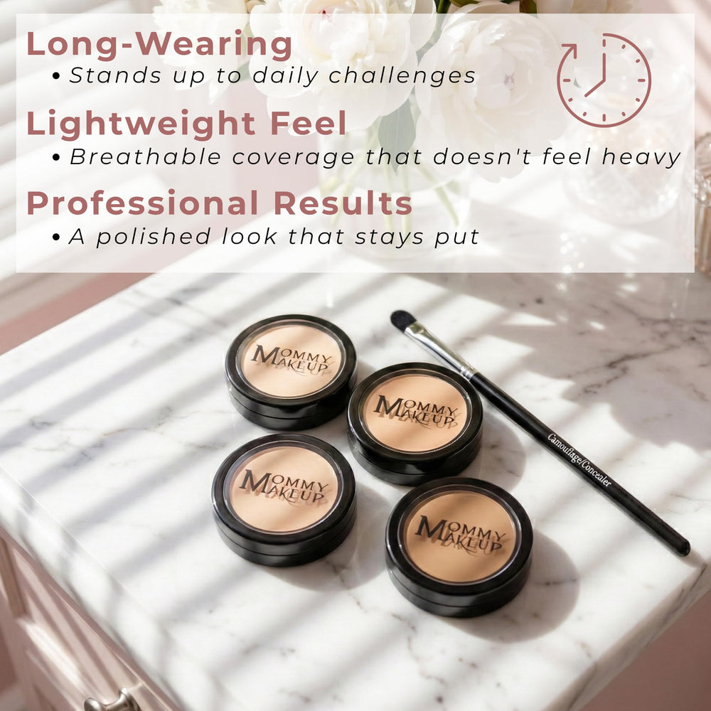 Mommy Makeup Long-Wear Concealer Keeps coverage throughout the day without caking.