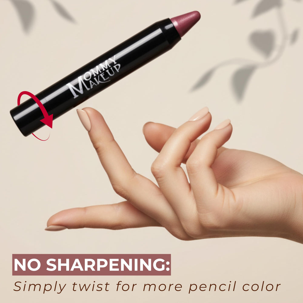 Mon Cherie shade swatch on lips and cheeks, versatile color.