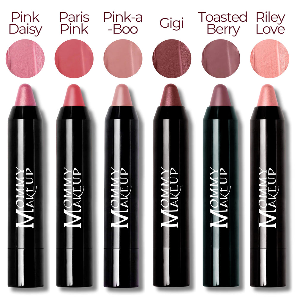 Mommy Makeup Triple Sticks in compact case for easy on-the-go touch-ups.