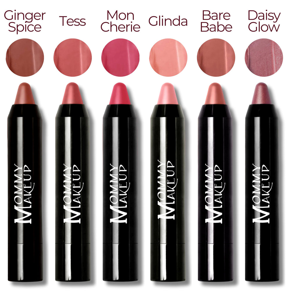 Mommy Makeup Triple Sticks Glinda buildable color from sheer to bold