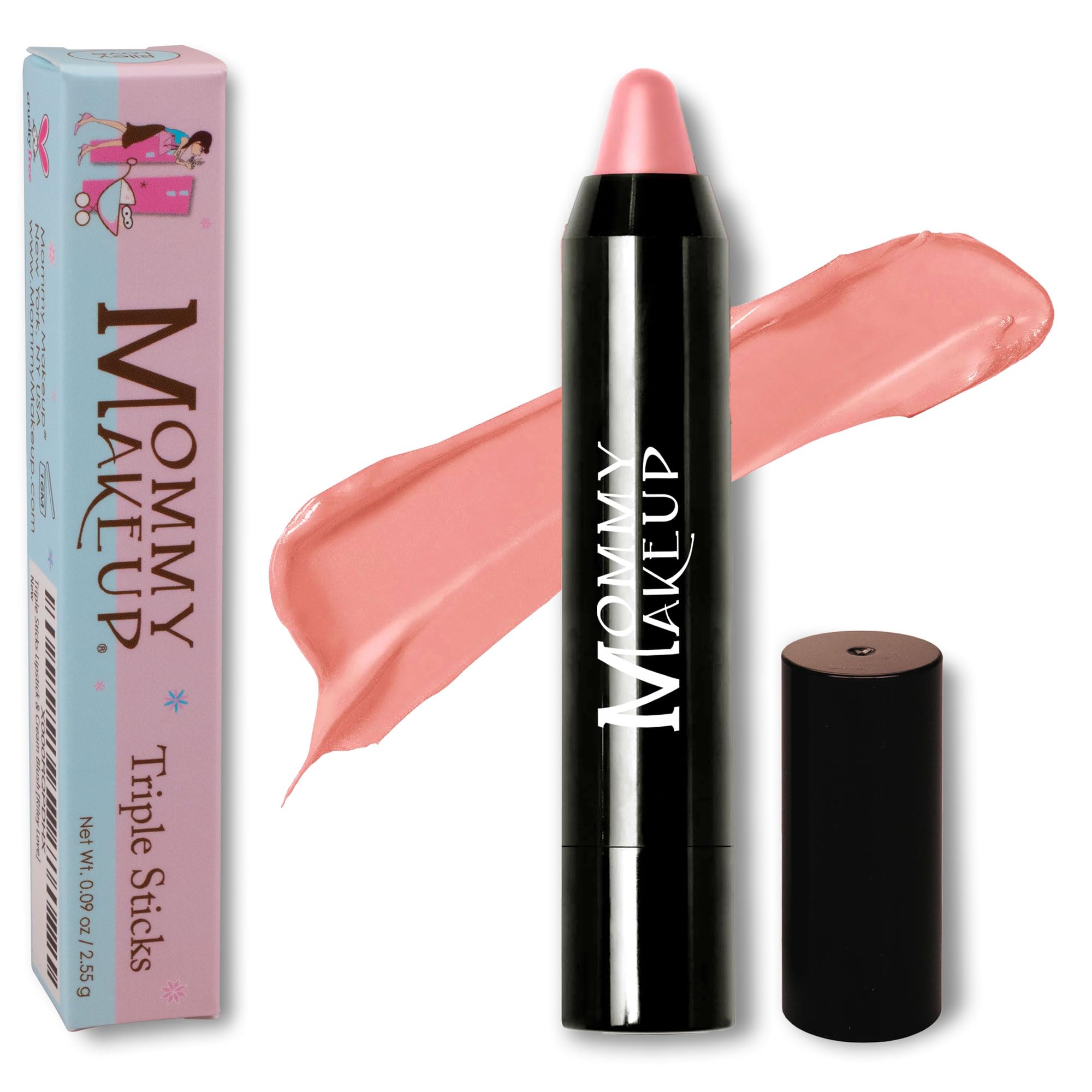 Mommy Makeup Triple Sticks Glinda packaging for on-the-go use