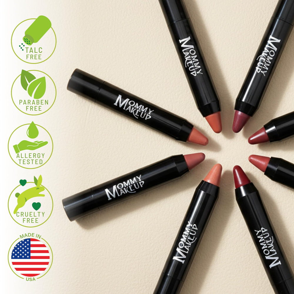 Twist-up design enables quick, mess-free application with Mommy Makeup Triple Sticks.