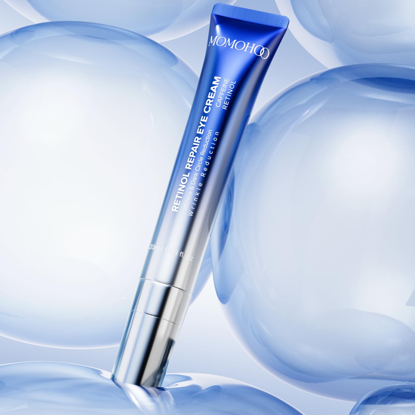 MOMOHOO Brand logo on tube reinforces trustworthy eye care brand.