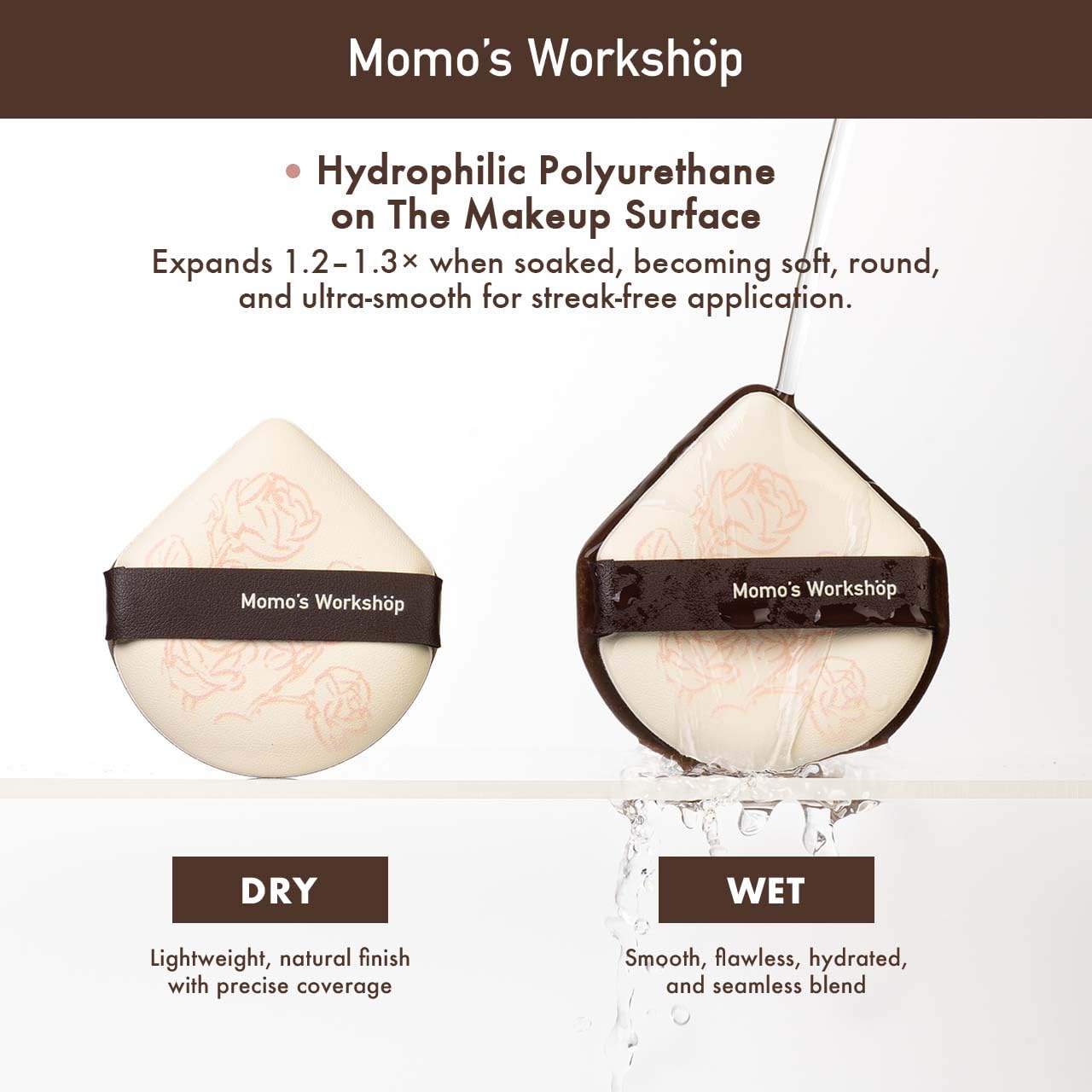 Momo's Workshop Rose Series brown-white sponge contours for precise application