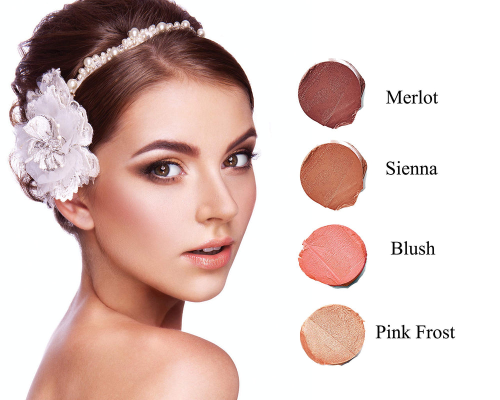 Mom's Secret Sienna cheek tint application demonstrates buildable color.