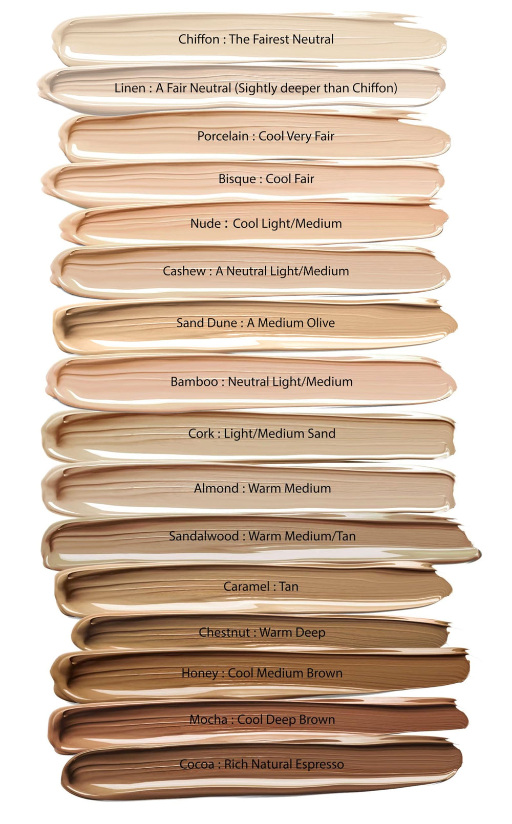 Moms Secret almond swatch shows smooth buildable coverage on skin.