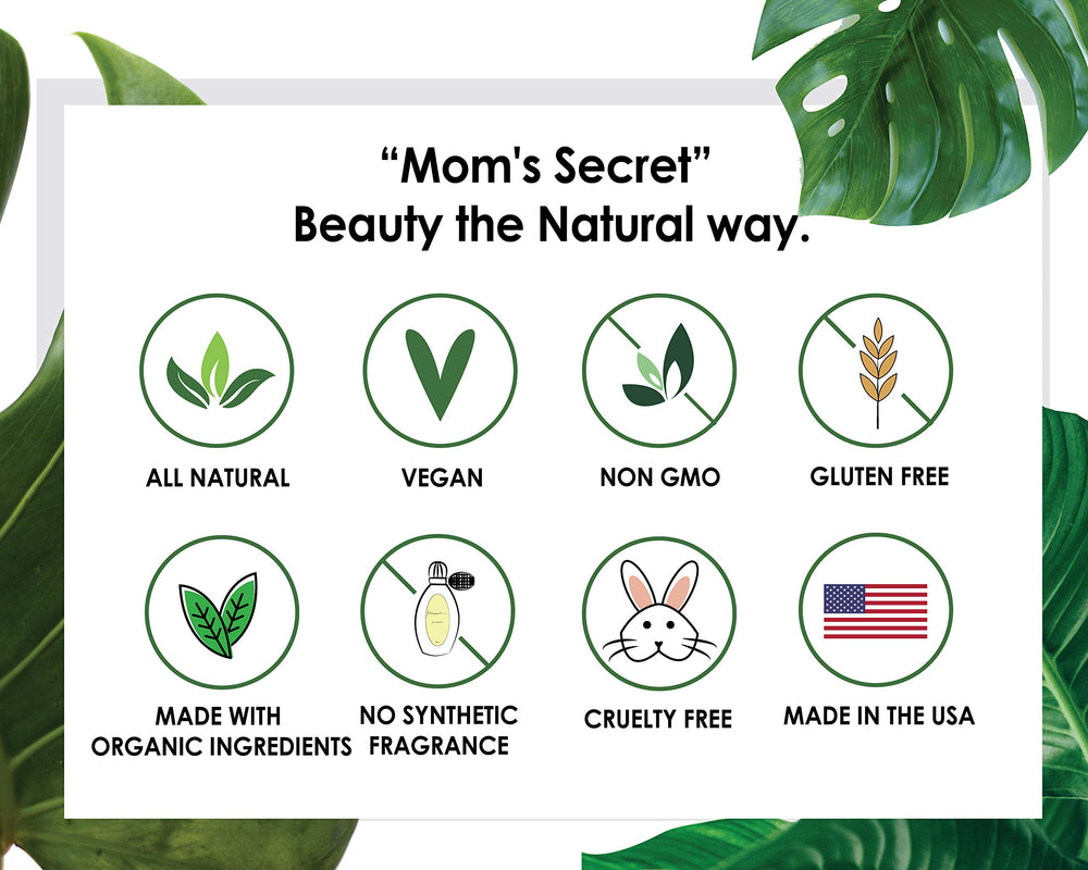 Mom's Secret packaging image — USA-made commitment and eco-friendly design.