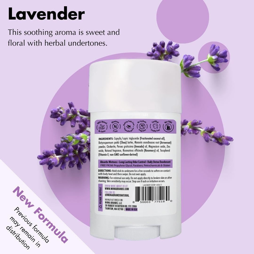 MONA Lavender deodorant application underarm demonstrating smooth glide for all-day freshness