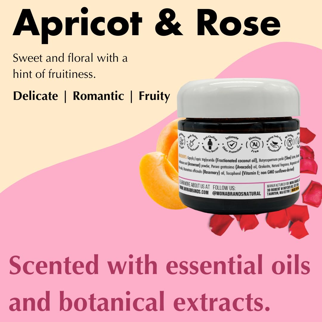 MONA deodorant cream application highlights smooth texture for sensitive skin.