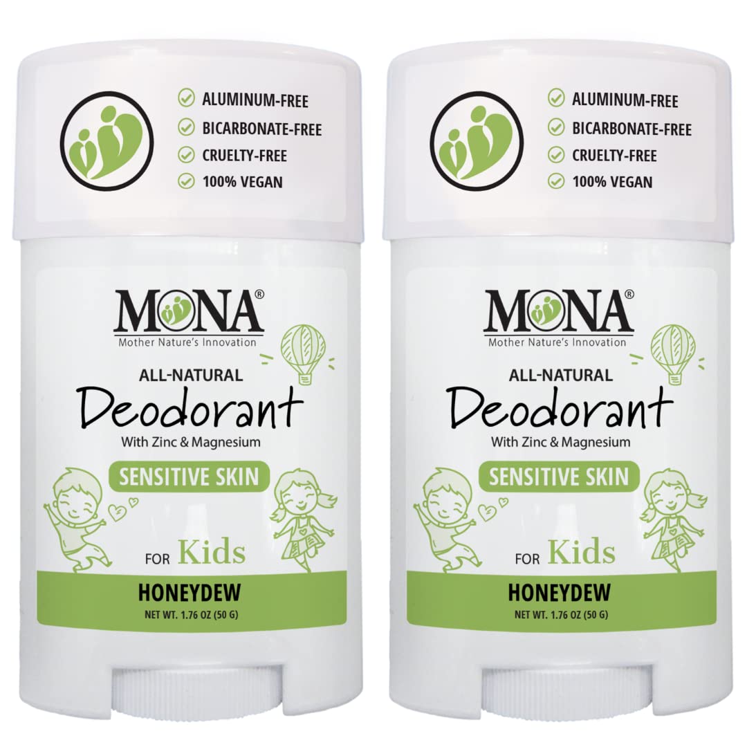 MONA Honeydew Kids Deodorant 2-pack front view for everyday freshness