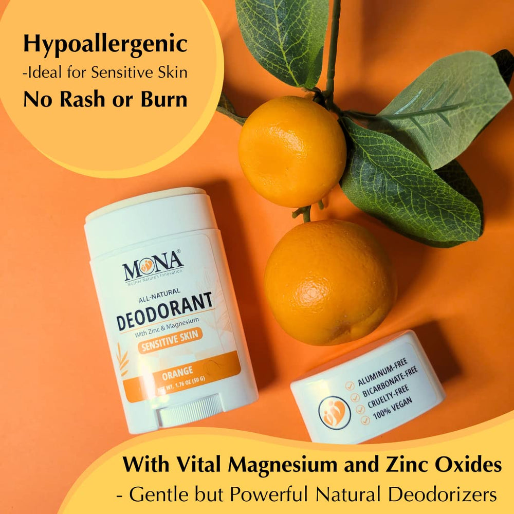 MONA magnesium and zinc oxide ingredients highlighted for gentle care