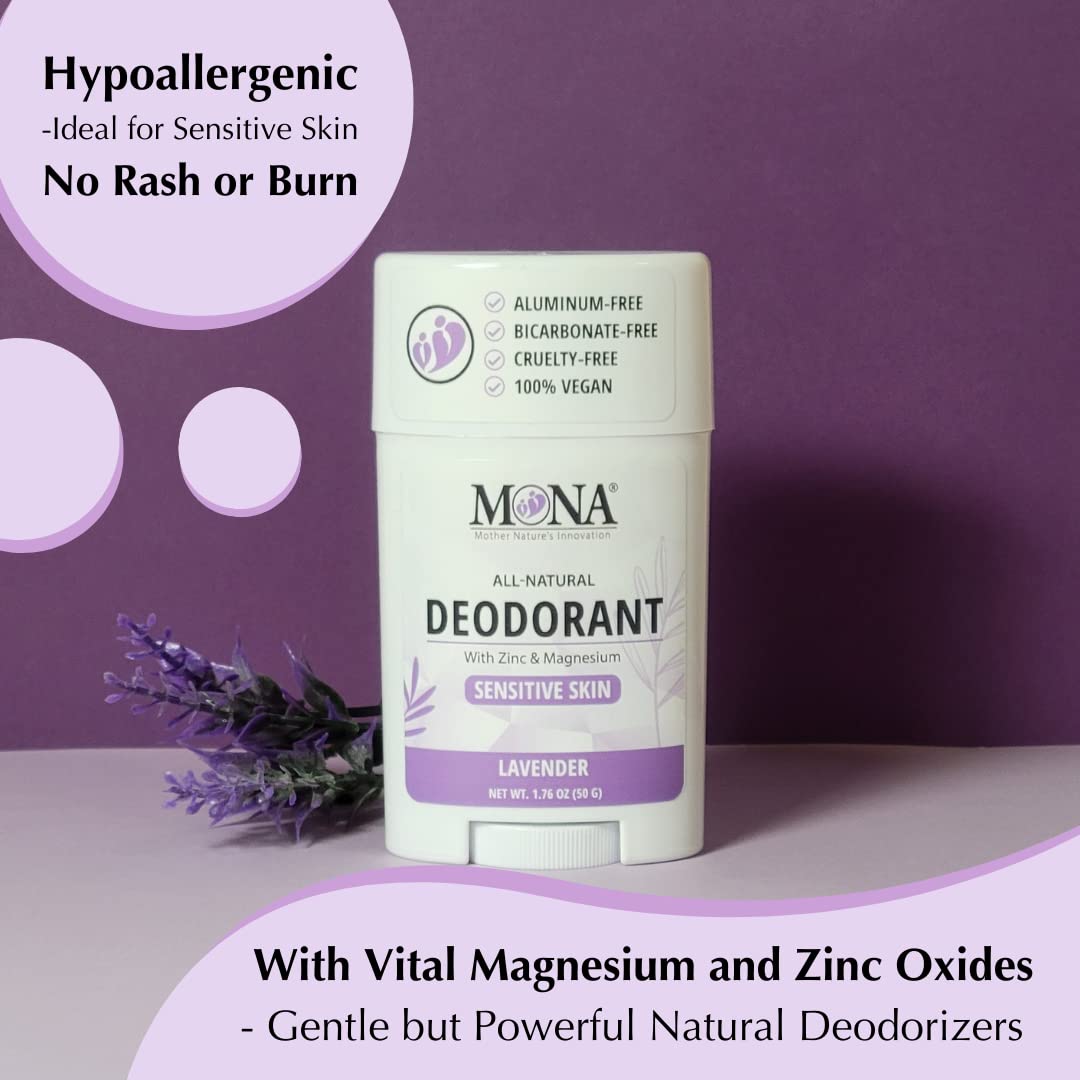 MONA natural deodorant packaging highlighting clean, aluminum-free formulation