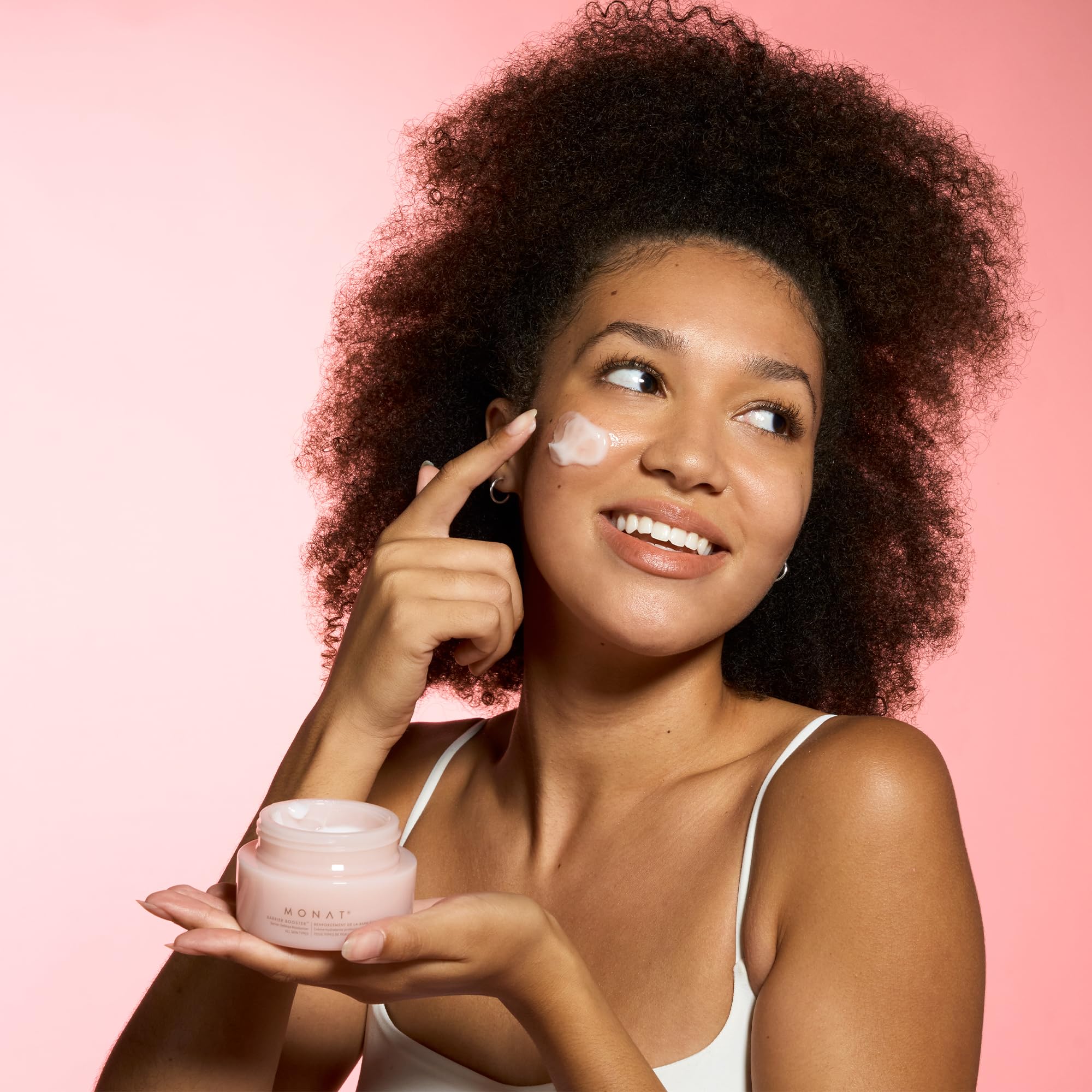 Bottle close-up emphasizing clean ingredients and barrier-friendly formula.