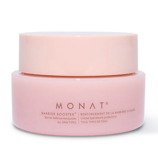 MONAT Barrier Booster Defense Moisturizer bottle front showing hydration and barrier support.