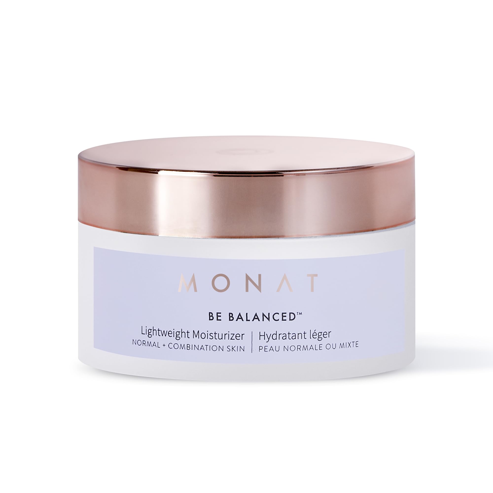 MONAT Be Balanced moisturizer jar closeup showing lightweight hydration for daily use.