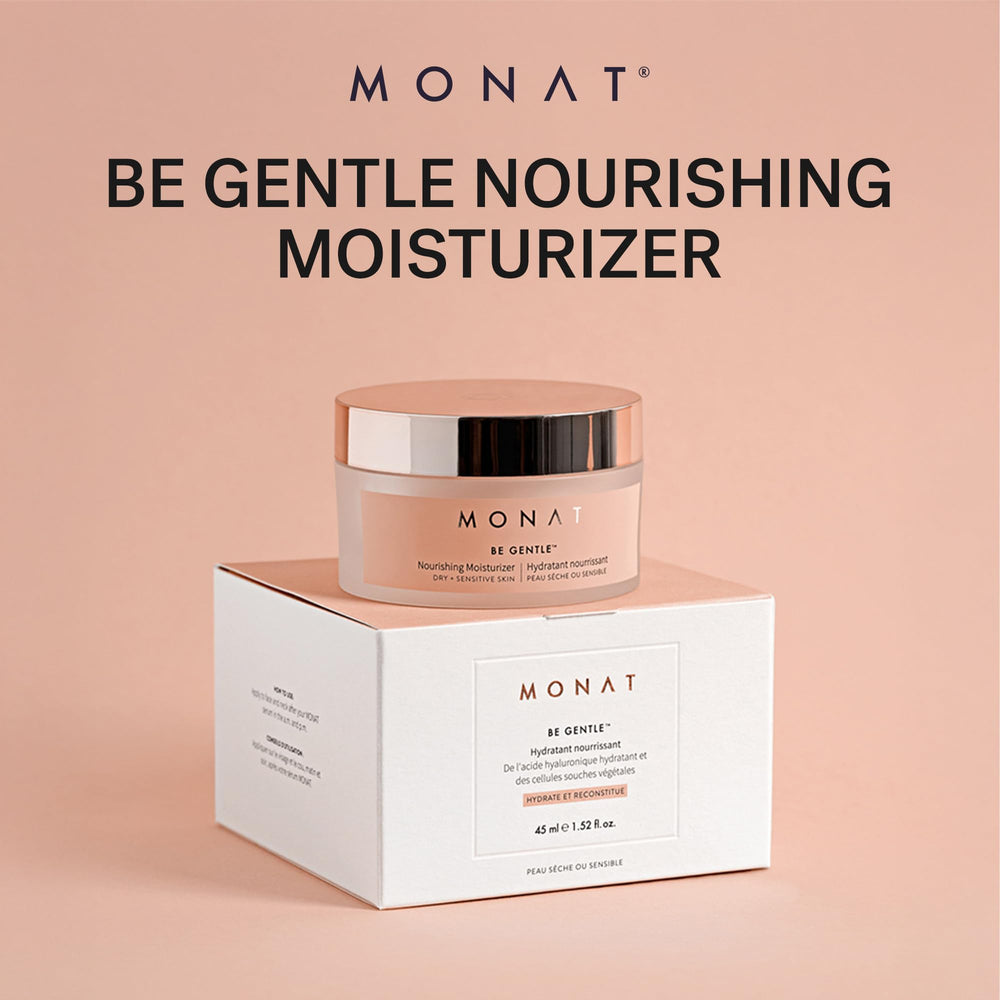 MONAT Be Gentle Nourishing Moisturizer on neck and décolletage for smooth absorption