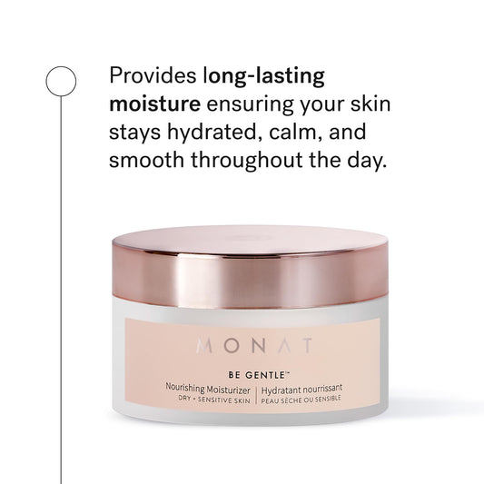 MONAT Be Gentle Nourishing Moisturizer texture being applied for daily moisture
