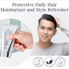 Packaging display of MONAT CC Cream for Hair in compact 5 oz jar.