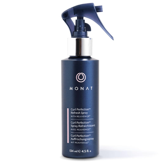 MONAT Curl Perfection Refresh Spray bottle showing the product for quick second-day styling and hydration