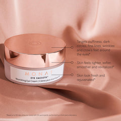 MONAT Eye Smooth cream texture close-up reveals rich hydration and brightening potential.
