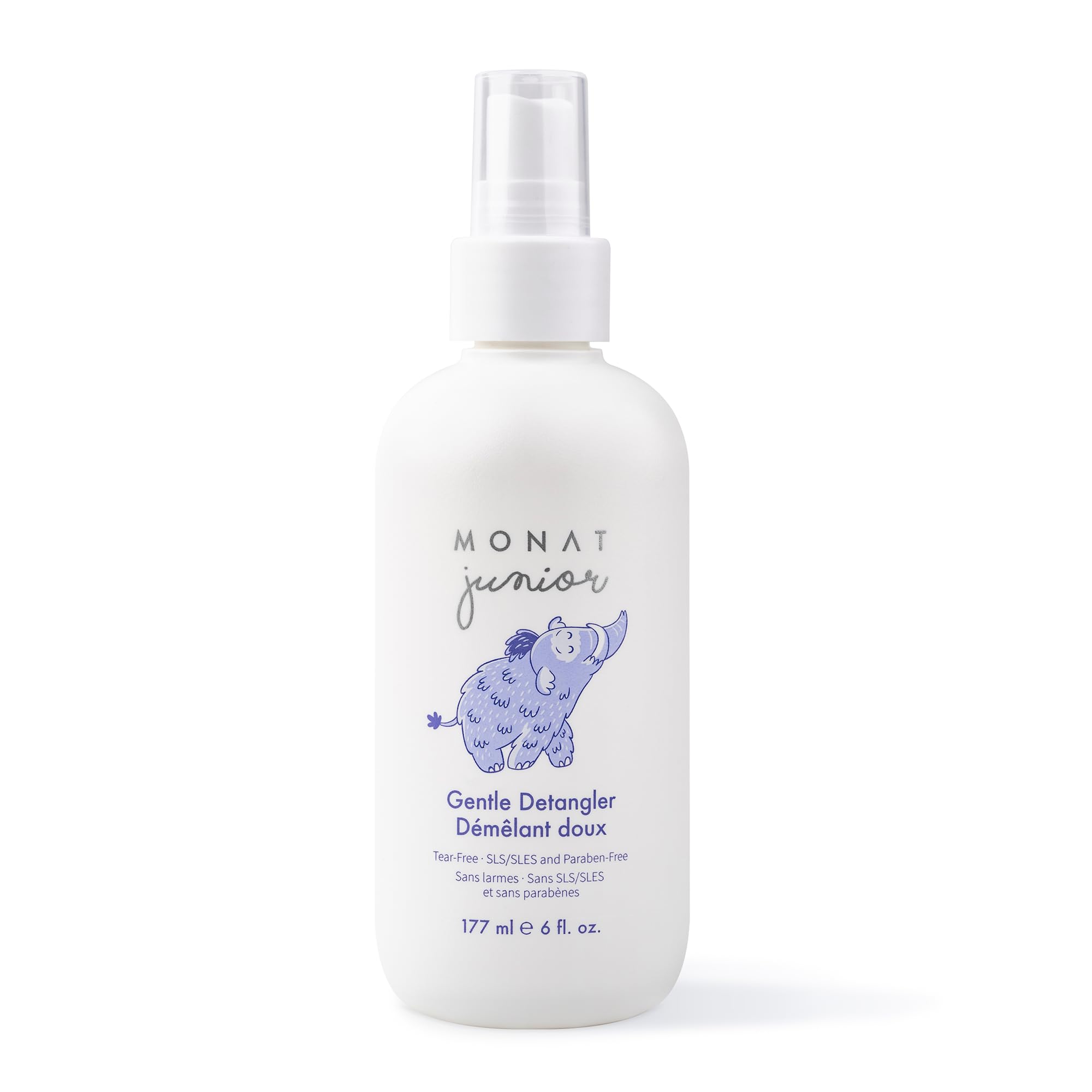 MONAT Junior Gentle Detangler bottle pour for easy, tangle-free styling.