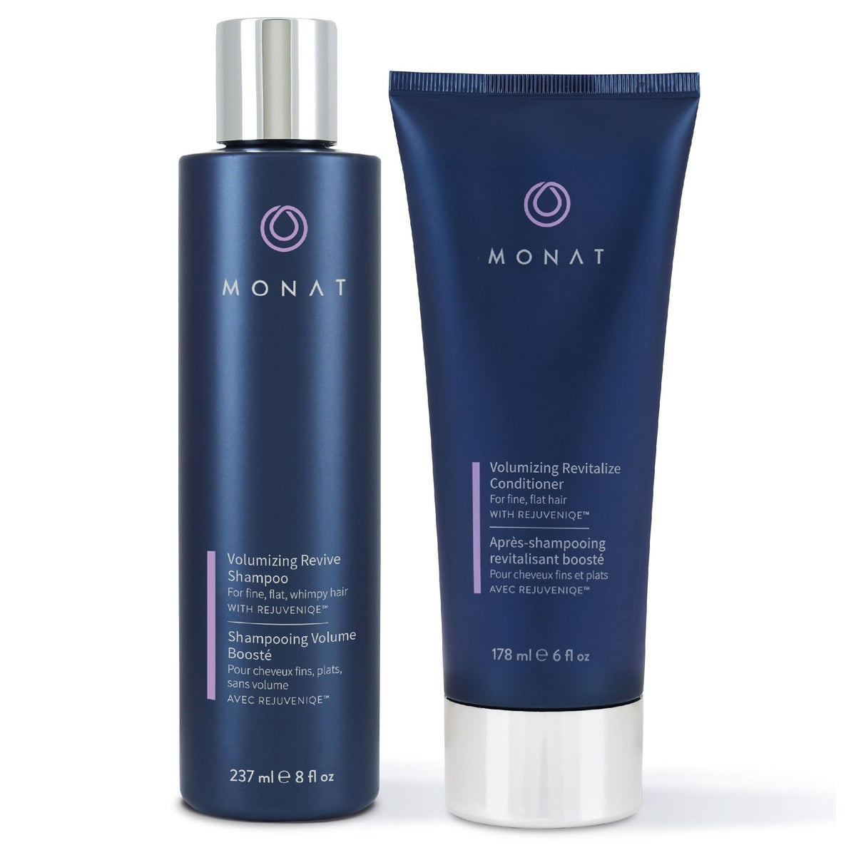 MONAT Volumizing Shampoo bottle shows lift for fine hair without heaviness