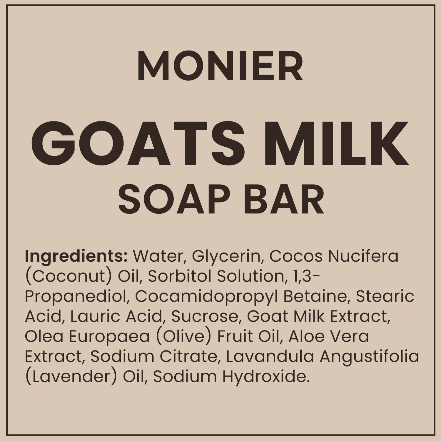 MONIER goat milk soap bar for face, hands, body use in daily routine
