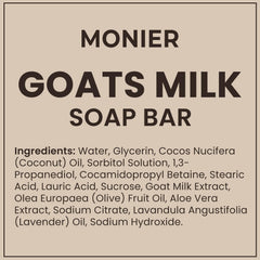 MONIER goat milk soap bar for face, hands, body use in daily routine