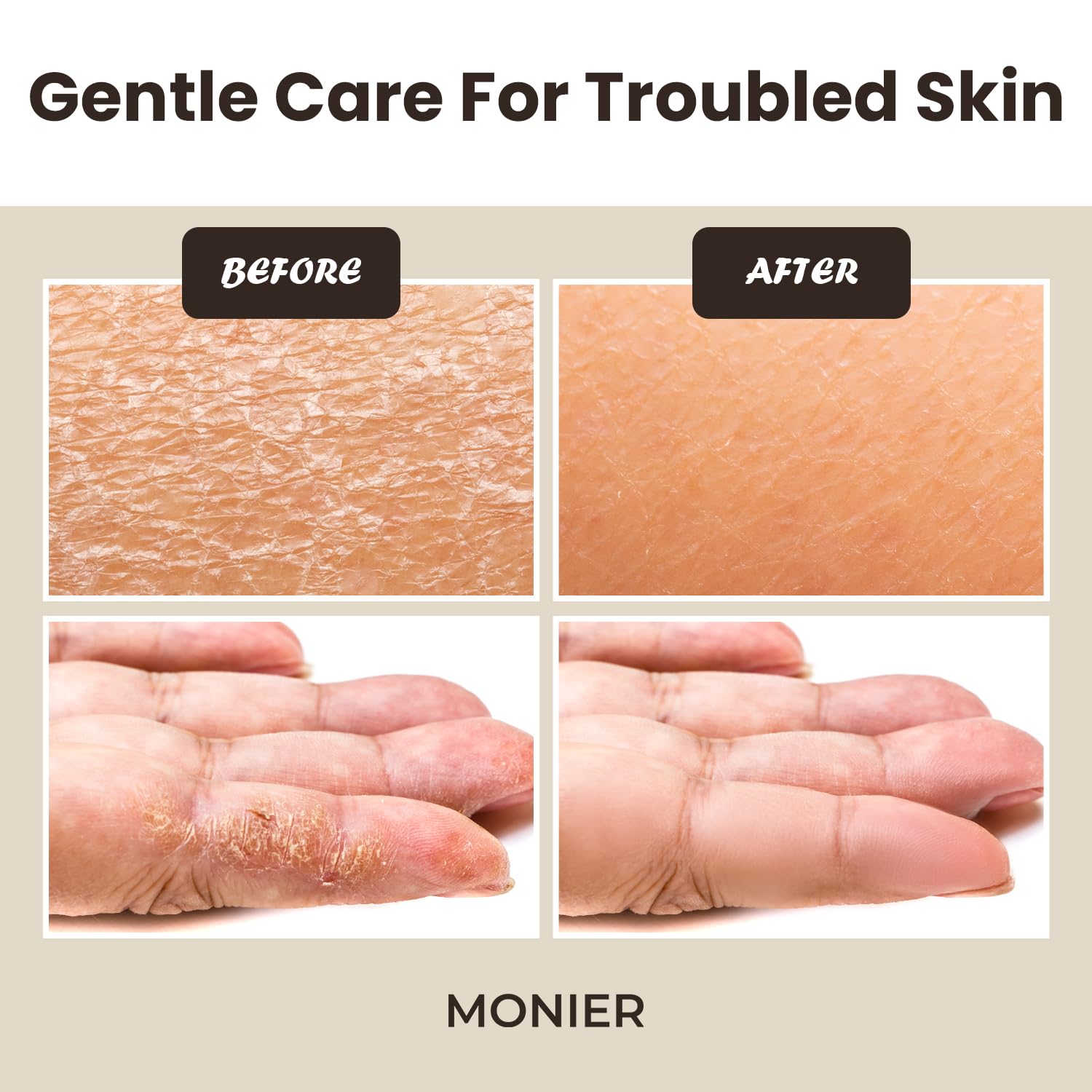 MONIER soap with olive oil and shea butter promoting lasting moisture and gentle cleansing