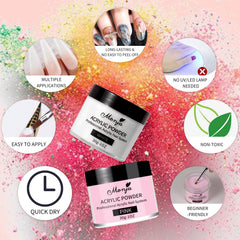 Monja white powder for crisp tips and bright designs.