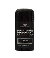 Montana Natural Shave Co. Bay Rum Deodorant pack shot, aluminum-free natural formula.