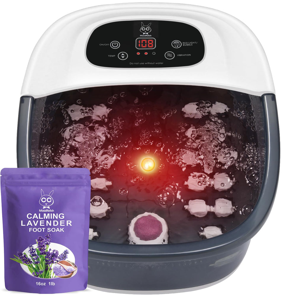 MoodRelish foot spa with heating and bubbles for soothing relaxation.