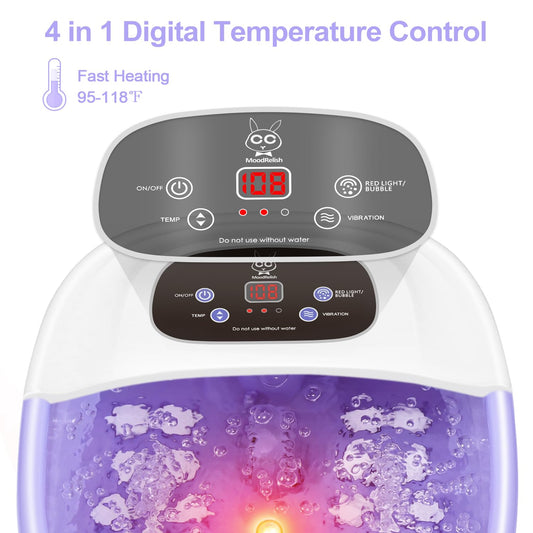 MoodRelish heat and bubble jets provide soothing foot care at home
